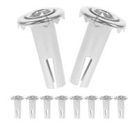 OFFIGAM 10pcs Inserts Filetés en Fer Argenté pour Manchon de Tige de Roulette, Compatibilité Polyvalente, Facile à Utiliser, Accessoires pour Meubles et Roulettes