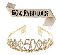 OFFIGAM 1ensemble Set De Couronnes Et Sashes Étiquette Pour Anniversaire Décorations De Fête Élégantes Pour Filles Accessoires De Party Joyeux Anniversaire