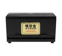 OFFIGAM 1pièce Boîte Distributrice de Pailles Pression pour Fast Food Restaurant Régulable Noir Grand Format avec Base Anti-dérapante