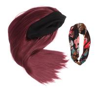 OFFIGAM 1pièce Perruque Longue Droite Réaliste avec Bandeau Légère et Confortable pour Femmes et Filles Style Naturel pour Usage Quotidien et Fêtes