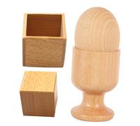 OFFIGAM 2 Ensembles Coquetier Et Jouet Œuf Jouet Sensoriel Bois Éducatif Forme Coquetier Œil-Main Œuf Bois