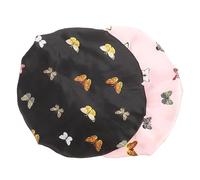 OFFIGAM 2 pièces Bonnet Satin Élastique pour Cheveux Chapeau de Nuit Soie pour Boucles et Tresses Pratique pour Spa et Soins Capillaires