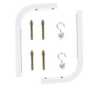 OFFIGAM 2 pièces Support Mural pour Écran de Projecteur Équerres Métalliques Blanches avec Crochet Fixation Ajustable pour Écrans Manuels et Déroulants Montage Sécurisé sur Bois Brique et