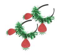 OFFIGAM 2pièces Bandeau Fraise Mignon Forme De Fraise Accessoires De Cheveux Printaniers Pour Fêtes Et Événements Coiffe Créative Et Élégante Pour Adultes