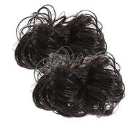 OFFIGAM 2pièces Chignon Bouclé Désordonné Avec Pince à Cheveux Accessoires De Coiffure Wavy Curly Hair Bun Pour Look Naturel Et Élégant