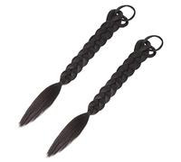 OFFIGAM 2pièces Extensions De Queue De Cheval Tressées Avec Attaches Postiche Tressé Naturel Pour Look Chic Et Élégant