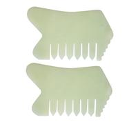 OFFIGAM 2pièces Jadestone Peigne de Massage Lot pour Soins Peau et Cheveux Peignes Jade Massant pour Corps et Chevelu