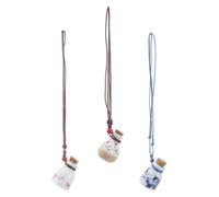 OFFIGAM 3 Pièces Bouteilles Céramiques à Bouchon de Liège Vintage pour Messages Potpourri Eau de Parfum Bouteilles à Souhait Flacons Styles Aléatoires Plusieurs Styles