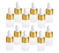 OFFIGAM 30 pièces Bouteilles Verre avec Pipette Lot de Flacons Vides pour Huiles Essentielles Transparent de Dosage pour Voyage