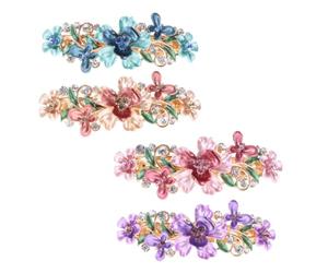 OFFIGAM 4 Pièces Barrette Fleur de Prune en Alliage, Pince à Cheveux Décorative pour Femmes et Filles, Facile à Porter, pour Sublimer Votre Coiffure Lors de Sorties