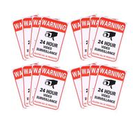 OFFIGAM 40pièces Hour Video Stickers Avertissement Étanche Autocollants de Sécurité pour Maison Bureau Porte Fenêtre Véhicule Surveillance Vidéo