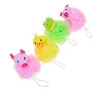 OFFIGAM 4pièces Boules De Bain Animaux Cartoons Éponges De Bain Colorées Pour Garçon Fille Coffret De Jouets De Amusant Et Pratique
