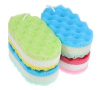 OFFIGAM 4pièces Éponge De Bain Exfoliante Pour Corps Nettoyage Doux Avec Mousse Généreuse Adaptée Pour Prise Main Confortable