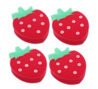 OFFIGAM 4pièces Éponge Exfoliante Forme De Fraise Lot Pour Corps Nettoyante Pour Dos Douche Et Bain