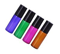 OFFIGAM 4pièces Flacons De Bouteilles En Verre De Stockage Pour Huiles Essentielles Lotions Et Avec Sachet Contenants De Rangement Compacts Et Durables