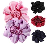 OFFIGAM 5 pièces Filets à Chignon Élastiques pour Filles de Accessoires Pratiques pour Danseuses et Employées Noir Bleu Marine Rose