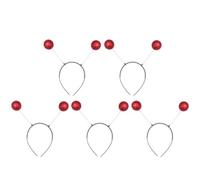 OFFIGAM 5pcs Bandeaux à Cheveux en Plastique Rouge Boules Décoratives, Légers et Confortables, Accessoires Créatifs pour Fêtes et Festivals Féminins