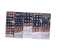 OFFIGAM 5pièces Plaques De Tamponnage Pour Nail Art Modèles Floraux Pour Manucure Accessoires Élégants Pour Femmes Inclus Motifs Variés