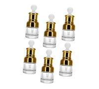 OFFIGAM 6 Pièces Bouteille D'huile Essentielle Échantillon De Flacon Compte-gouttes Pour Bouteille De Recharge Format Voyage Contenant D'huile Essentielle Distributeur Petit Verre Golden