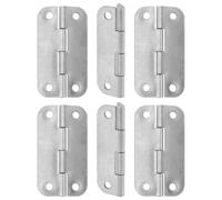 OFFIGAM 6 Pièces Kit de Charnières de Refroidisseur, Charnière pour Refroidisseur en Acier Inoxydable, Argenté, Rectangulaire, Entraxe 16 Mm/46 Mm, Trou 4,9mm, pour Cooler et Freezer,