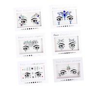 OFFIGAM 6feuilles Autocollants De Bijoux Diamants Pour Visage Pack De Autocollants Cristal Pour Décoration Lors De Festivals Et Événements Spéciaux