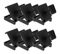 OFFIGAM 6pcs Pince de Fixation pour Microphone en Plastique Noir Base Ajustable, Pied de Micro Court Antidérapant pour Surfaces Planes Familiales