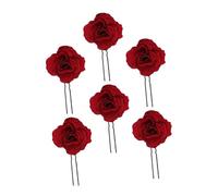 OFFIGAM 6pièces Épingles à Cheveux Roses Élégantes u Accessoires De Mariage Pour Mariée Coiffure Chic Et Attrayante Rouge