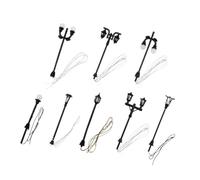 OFFIGAM 8 pièces Décor Lampadaires Miniatures pour Aménagement de Scène Modèle Paysage Urbain Éclairage Décoratif pour Maquette et Jardin Miniature
