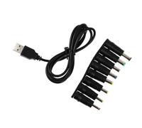 OFFIGAM Adaptateur Secteur USB vers, Câble d'alimentation en Plastique et Cuivre, 8 Broches, 5,5x2,1, Noir, pour Appareil Photo, Protection Surcharge