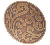 OFFIGAM Applique en Laiton de Style Antique pour Décoration de Meuble Installation Facile et Charme Classique pour Armoire, Motif Nuage Traditionnel Chinois, 11 Cm
