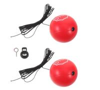 OFFIGAM Balle de Stationnement de Garage 2,8 Pouces en Polyuréthane Rouge | Cordon Élastique 13 Pieds, Boucle Réglable Suspendre, Aide Visuelle pour Suv et Voiture, Stop