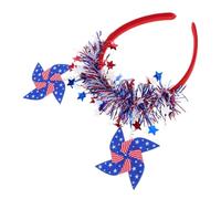 OFFIGAM Bandeau pour Garçon Fille Accessoire de Fête Jour de Indépendance Américain avec Blanc et Bleu Headband pour Événements Festifs et Cosplay