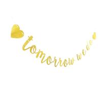 OFFIGAM Bannière de Fête Anniversaire Or Brillant pour Décoration de Mariage et Événements Thème Demain Nous Fêtons Accessoires de Fête Reutilisables