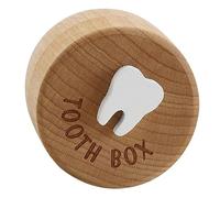 OFFIGAM Boîte à Dents Souvenir Porte-dents pour Bébé en Bois Simple et Généreuse Boîte de Rangement Facile à Ouvrir Nettoyer