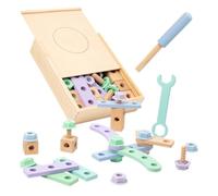 OFFIGAM Boîte à Outils Garçon Fille Bois Éducatif DIY Construction Créative pour Tout-Petits Jeu de Montage Stimule Imagination et Apprentissage