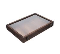 OFFIGAM Boîte à Spécimens Insectes en Bois Marron Rectangulaire Grande Capacité pour Lépidoptères et Plantes, Design Élégant pour Exposition et Présentation