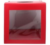 OFFIGAM Boîte de Loterie Carrée Pratique et Résistante en Papier Rouge Boîte à Dons Multifonctionnelle pour Jeux et Célébrations pour Billets et Balles