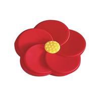 OFFIGAM Boîte Portable pour Lentilles de Contact Forme Fleur Rouge Miroir en Plastique Léger, Étui Compact pour Transporter Vos Lentilles Votre Paquet