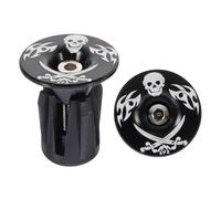 OFFIGAM Bouchon de Verrouillage 1 Paire pour Cintre Velo Route en Alliage D'aluminium Noir, Accessoires Vélo Sécurisés et Remplaçables pour Poignée de Vélo