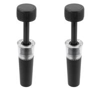 OFFIGAM Bouchons de Vin pour Prolonger la Conservation Vin sous Vide en Plastique Noir 2pcs Pompe à Vide Bar