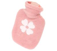 OFFIGAM Bouillotte Moelleuse Rose 500ml Légère en Pvc et Peluche, Poche D'eau Chaude Déhoussable pour Garder Chaud, pour Usage Domestique