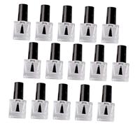 OFFIGAM Bouteilles Vides En Verre Pour Vernis à Ongles 20 Pièces 8 Ml Carré Rechargeables Pour Usage Professionnel Et Personnel Bouchon Et Pinceau