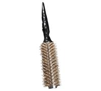 OFFIGAM Brosse à Cheveux Ronde pour Brushing Petit Format, Poils de Sanglier Naturels, Manche en Aluminium Blanc, Brosse Coiffante pour Cheveux Bouclés et Épais, Outil Professionnel