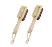 OFFIGAM Brosse en Pierre et Poils de Sanglier, Lime à Pieds Exfoliante Portable 2pcs pour Éliminer Callosités et Peaux Mortes
