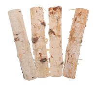 OFFIGAM Bûches Décoratives en Bois de Bouleau Naturel Artisanat Facile à Manipuler 4pcs Style Classique pour Décoration et