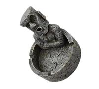 OFFIGAM Cendrier Décoratif en Résine Moai Statue de L'île de Pâques, Design Rétro, Facile à Utiliser, Décoration pour Bureau et Maison, 1pc