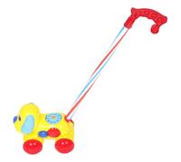 OFFIGAM Chariot Pousseur Adorable Forme de Chien Jaune pour Tout Petits Aide à Apprentissage Marche Développe la Force Musculaire et Favorise Éveil avec Cloche Intégrée
