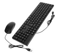 OFFIGAM Clavier pour PC Pavé Numérique Intégré et Souris Ergonomique Filaire en Abs, Ensemble Clavier Souris Noir Haute Performance pour Travail Bureau