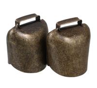 OFFIGAM Cloches Épaisses en Fer Décoration Élégante de Ferme pour Vache et Cheval Lot de 2 et Dispositif Anti-perte pour Animaux , 62g Chacune