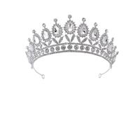 OFFIGAM Couronne de Mariage Cristal Argenté avec Tiaras Rhinestone Accessoires Élégants Filles et Mariées Diadème Décoratif